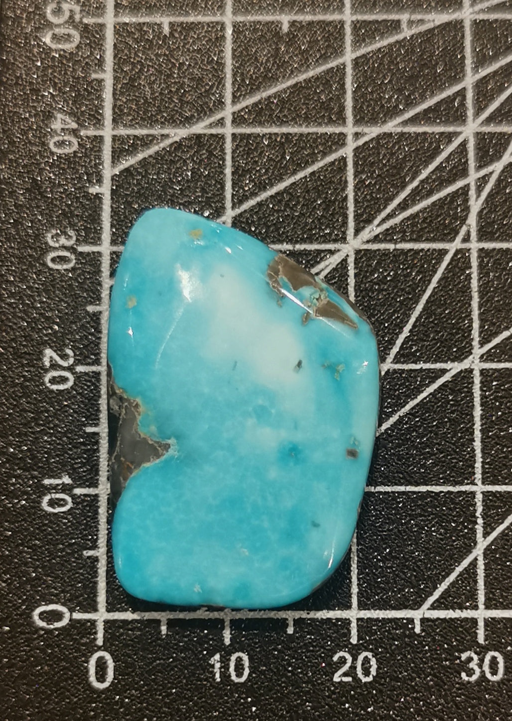 22x33 Oval blue turquoise cabochon from Blue Diamond Mine, AZ